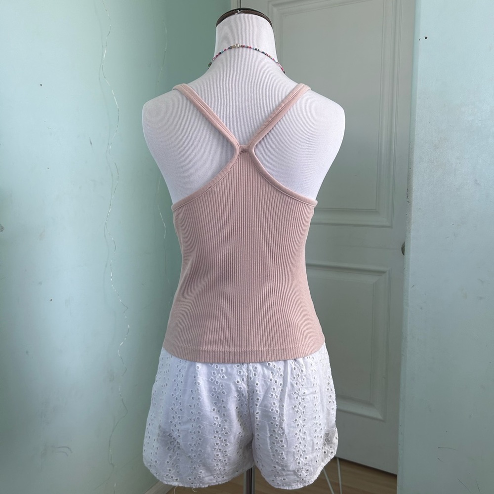 Zara Tan Knit Ribbed Racerback Tank Top - Picture 7 of 9